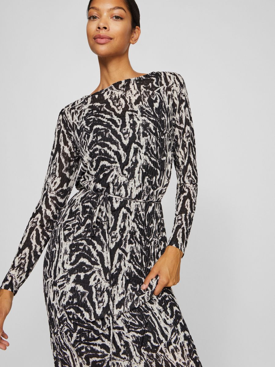 VILARINE NALA BOAT NECK L/S MIDI DRESS