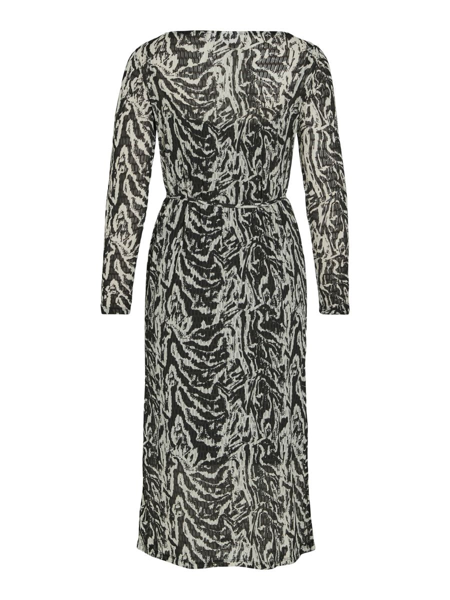 VILARINE NALA BOAT NECK L/S MIDI DRESS