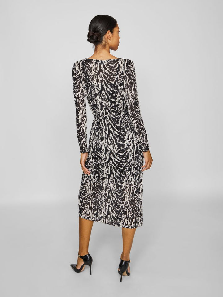 VILARINE NALA BOAT NECK L/S MIDI DRESS