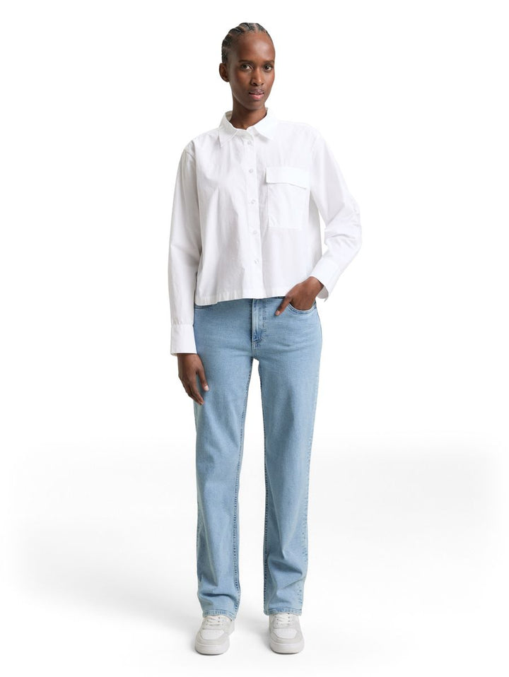 Boxy Fit Hemdbluse aus Baumwolle