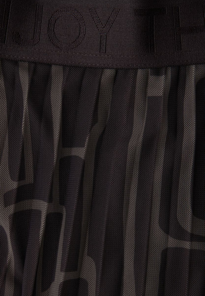 Mesh Plissée Rock mit Print
