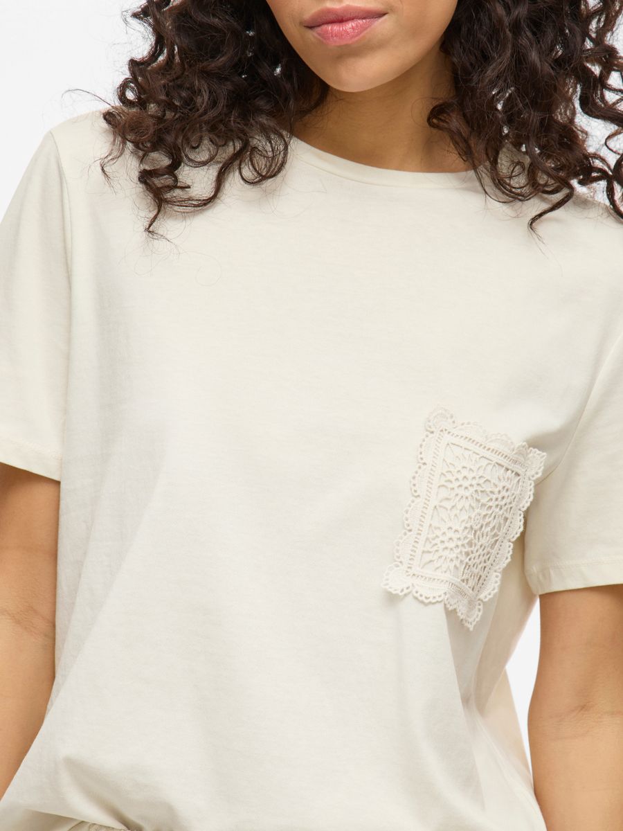 VIVIRINA CROCHET O-NECK S/S TOP