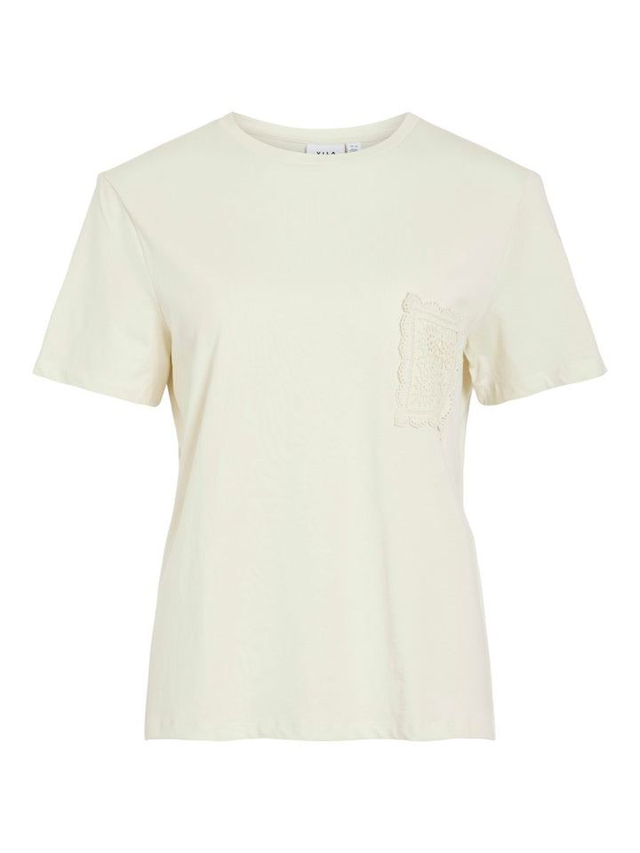 VIVIRINA CROCHET O-NECK S/S TOP