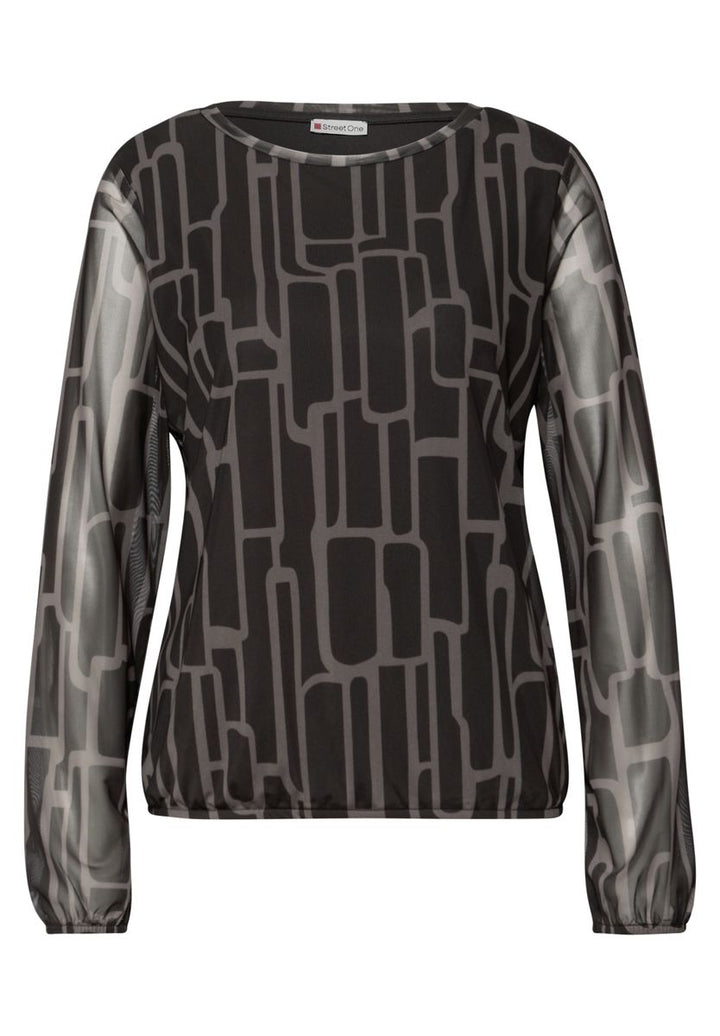 Gemustertes Mesh Shirt