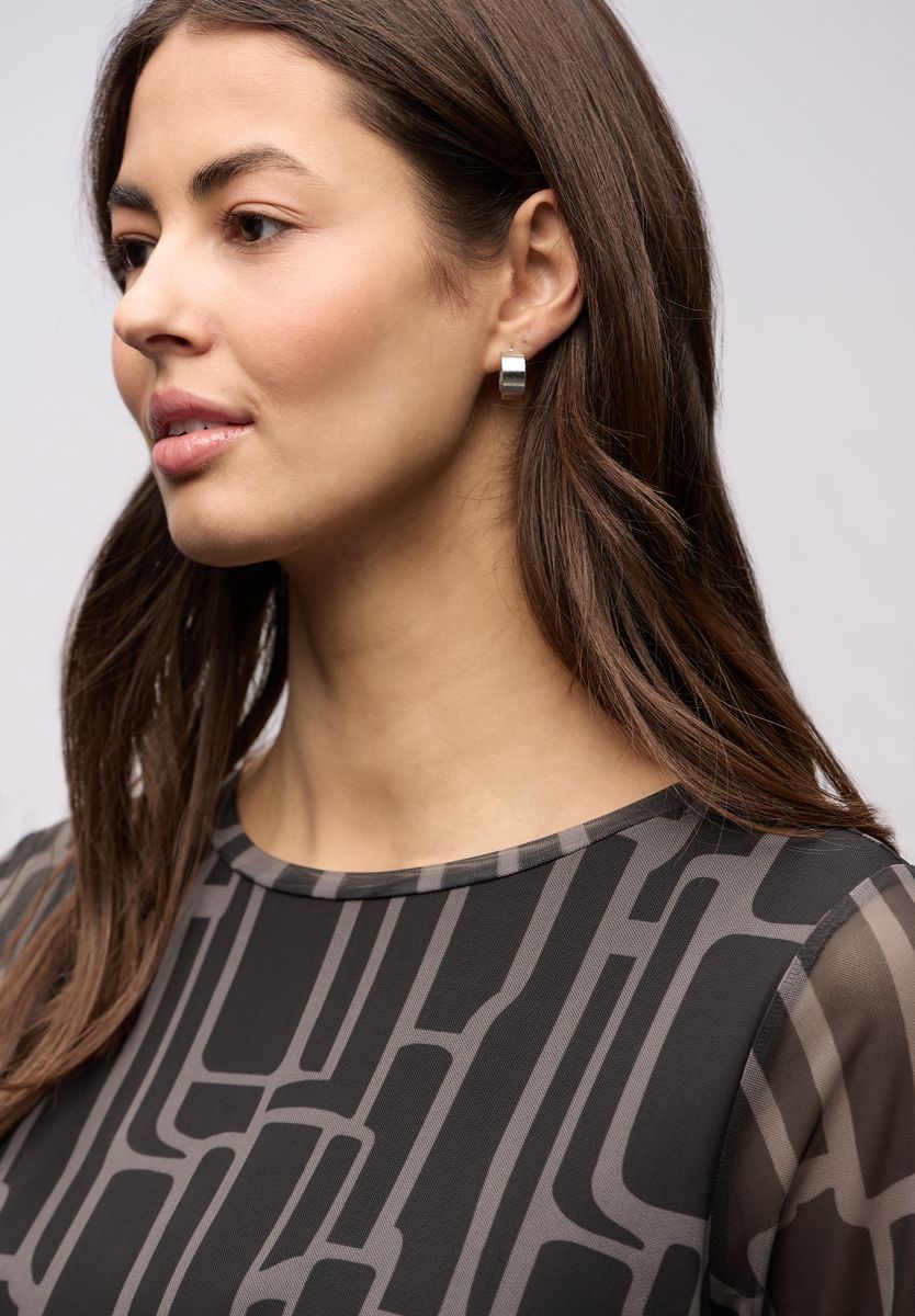 Gemustertes Mesh Shirt