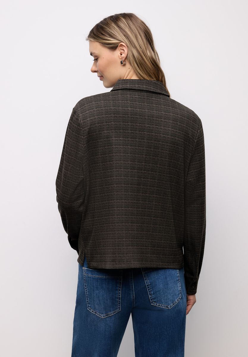 Karierte Jacquard Hemdbluse