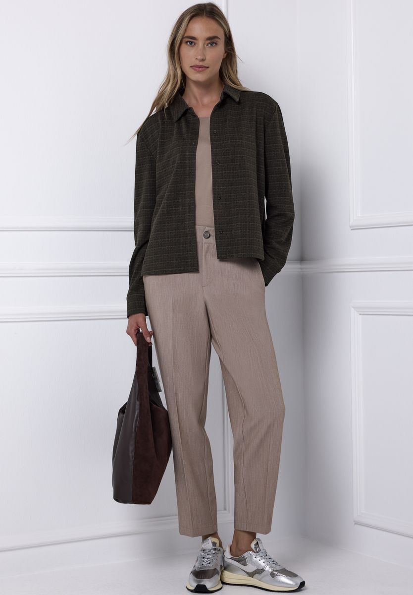 Karierte Jacquard Hemdbluse