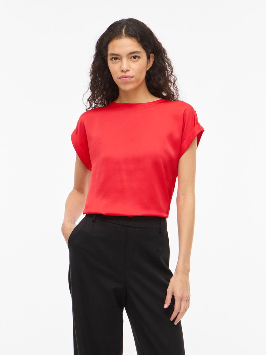 VIELLETTE S/S SATIN TOP - NOOS