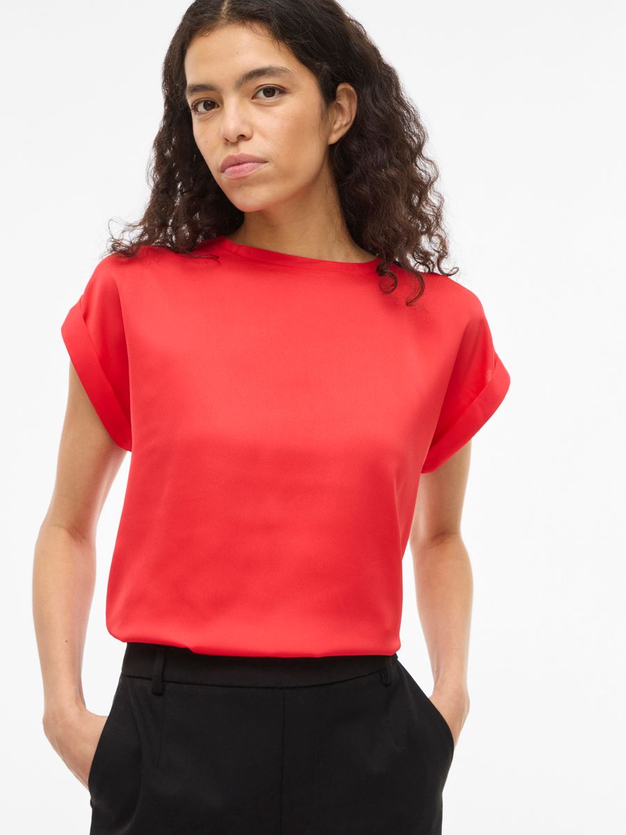 VIELLETTE S/S SATIN TOP - NOOS