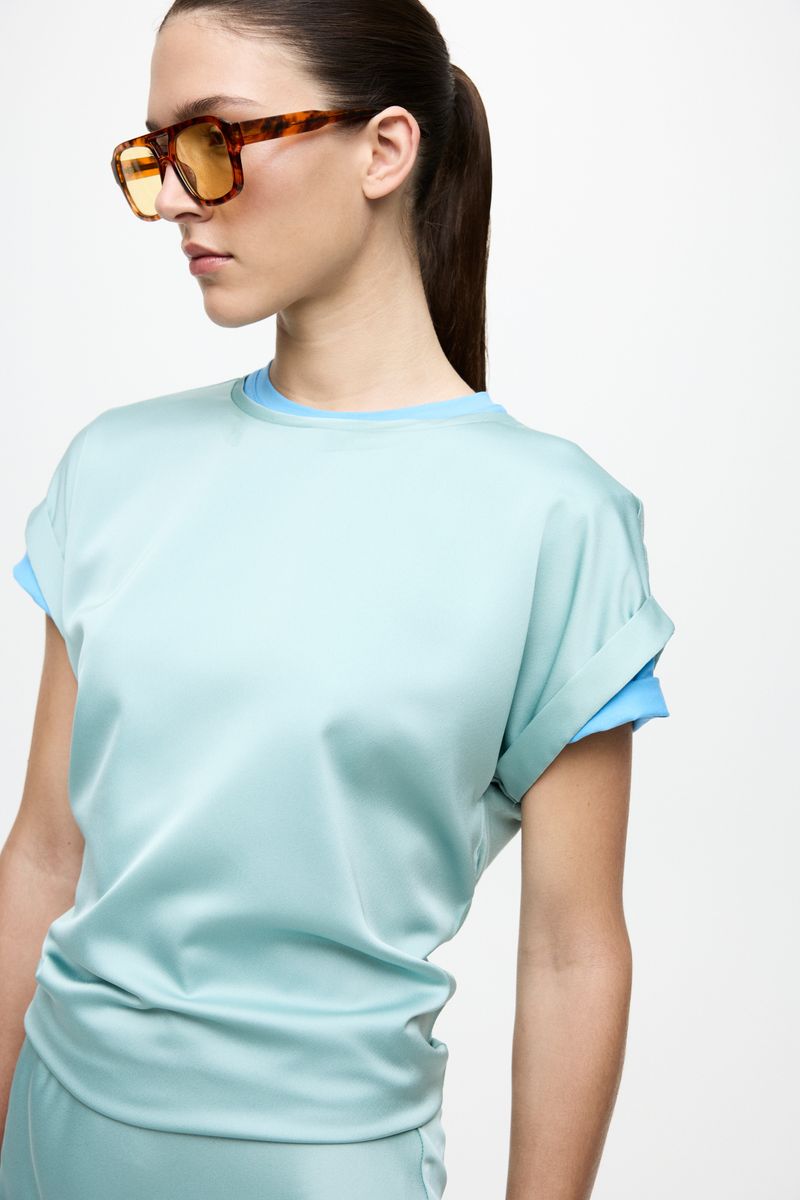 VIELLETTE S/S SATIN TOP - NOOS
