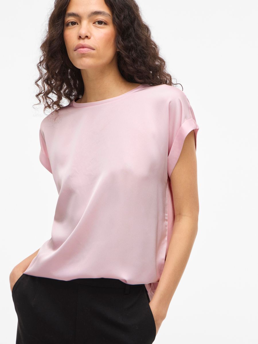 VIELLETTE S/S SATIN TOP - NOOS