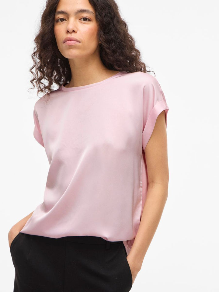 VIELLETTE S/S SATIN TOP - NOOS