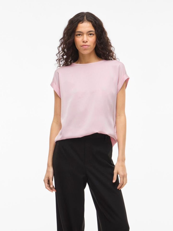VIELLETTE S/S SATIN TOP - NOOS