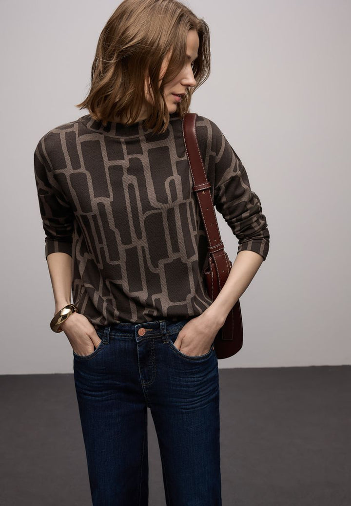 Print Shirt mit Tunnelzug