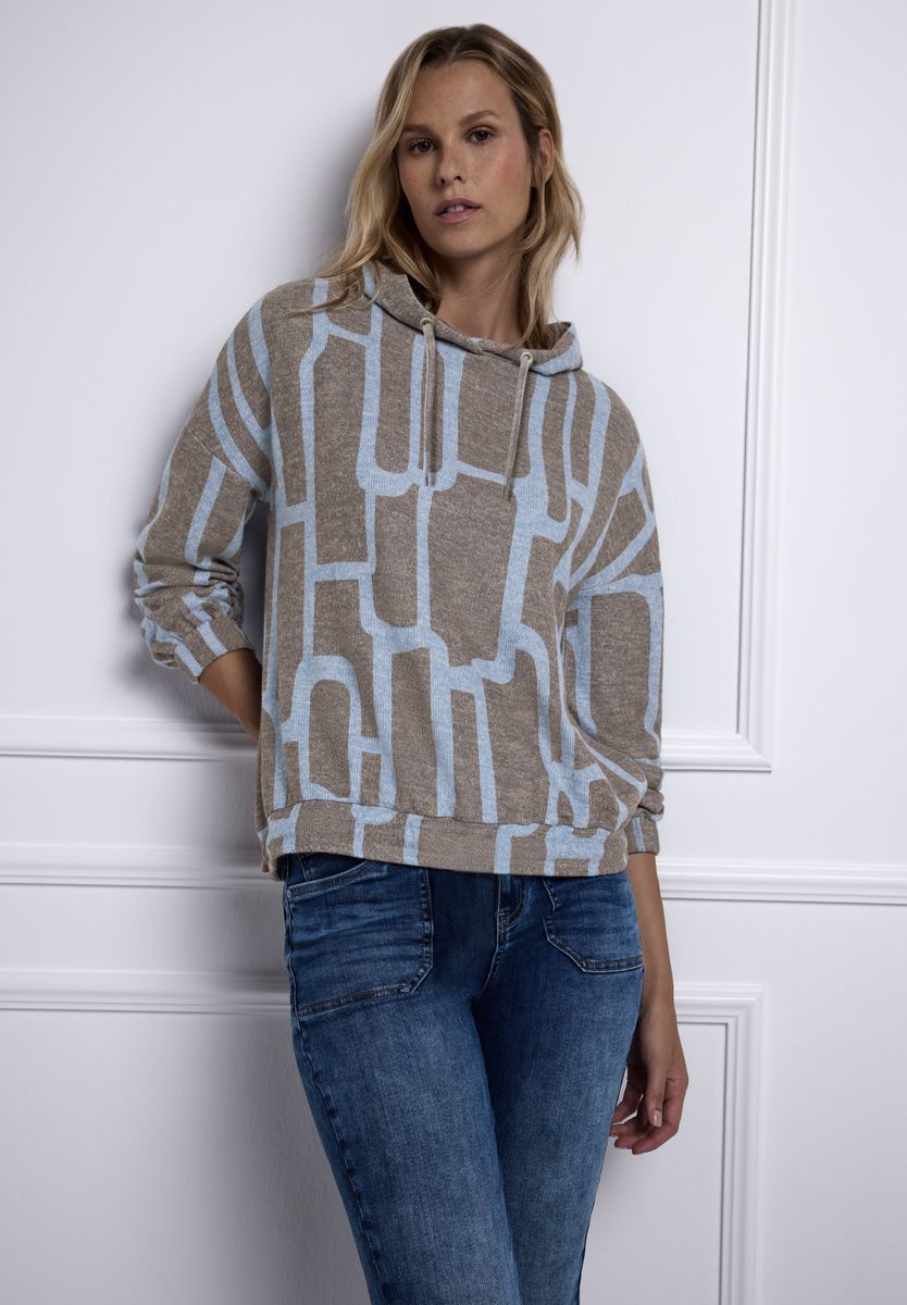 Gemusterter Hoodie Shirt
