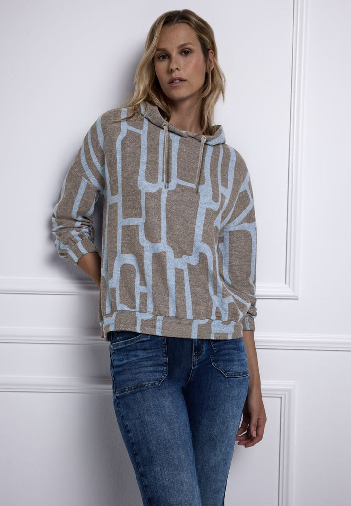 Gemusterter Hoodie Shirt