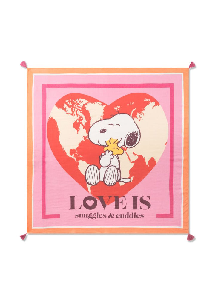 Peanuts Tuch aus feiner Modal-Baumwoll-Mischung mit Snoopy-Herz-Motiv