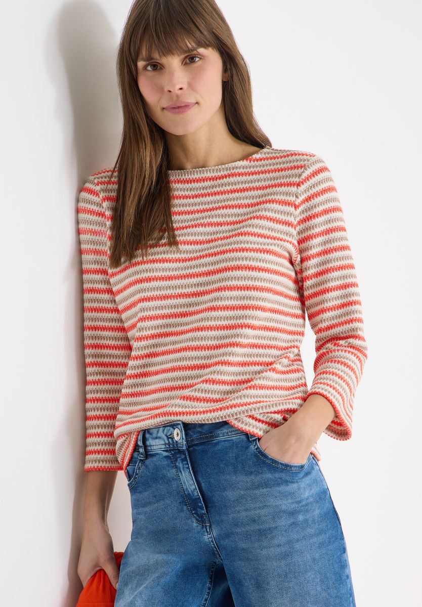 Gestreiftes Strukturshirt