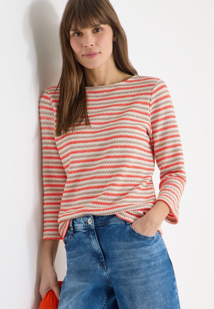Gestreiftes Strukturshirt
