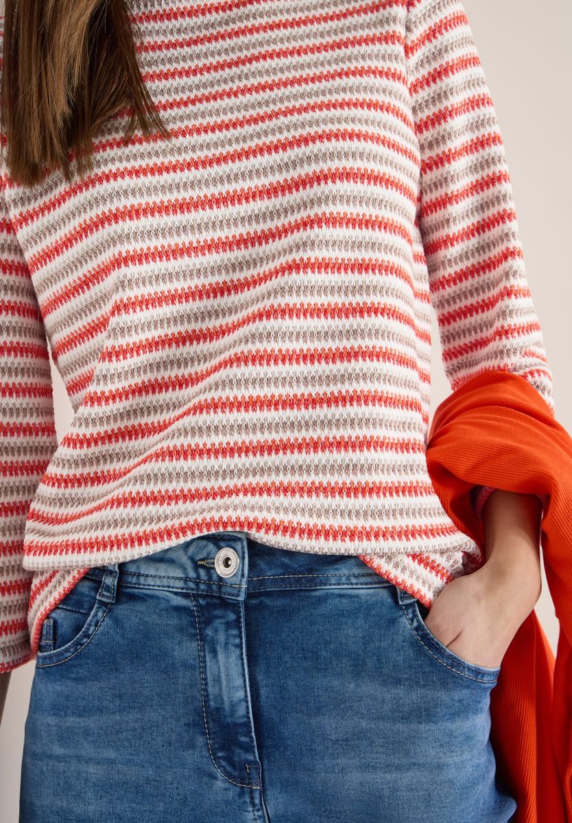 Gestreiftes Strukturshirt