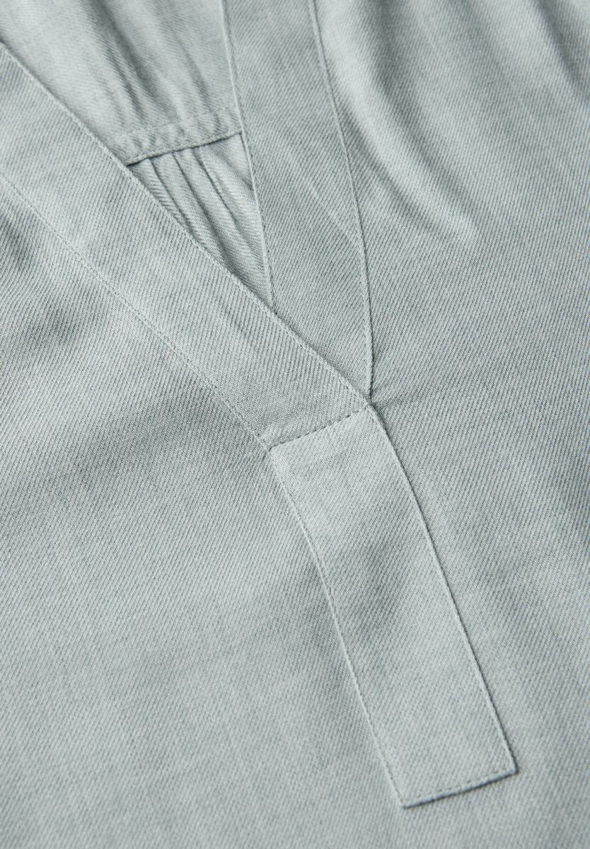 Split Neck Melange Tunika