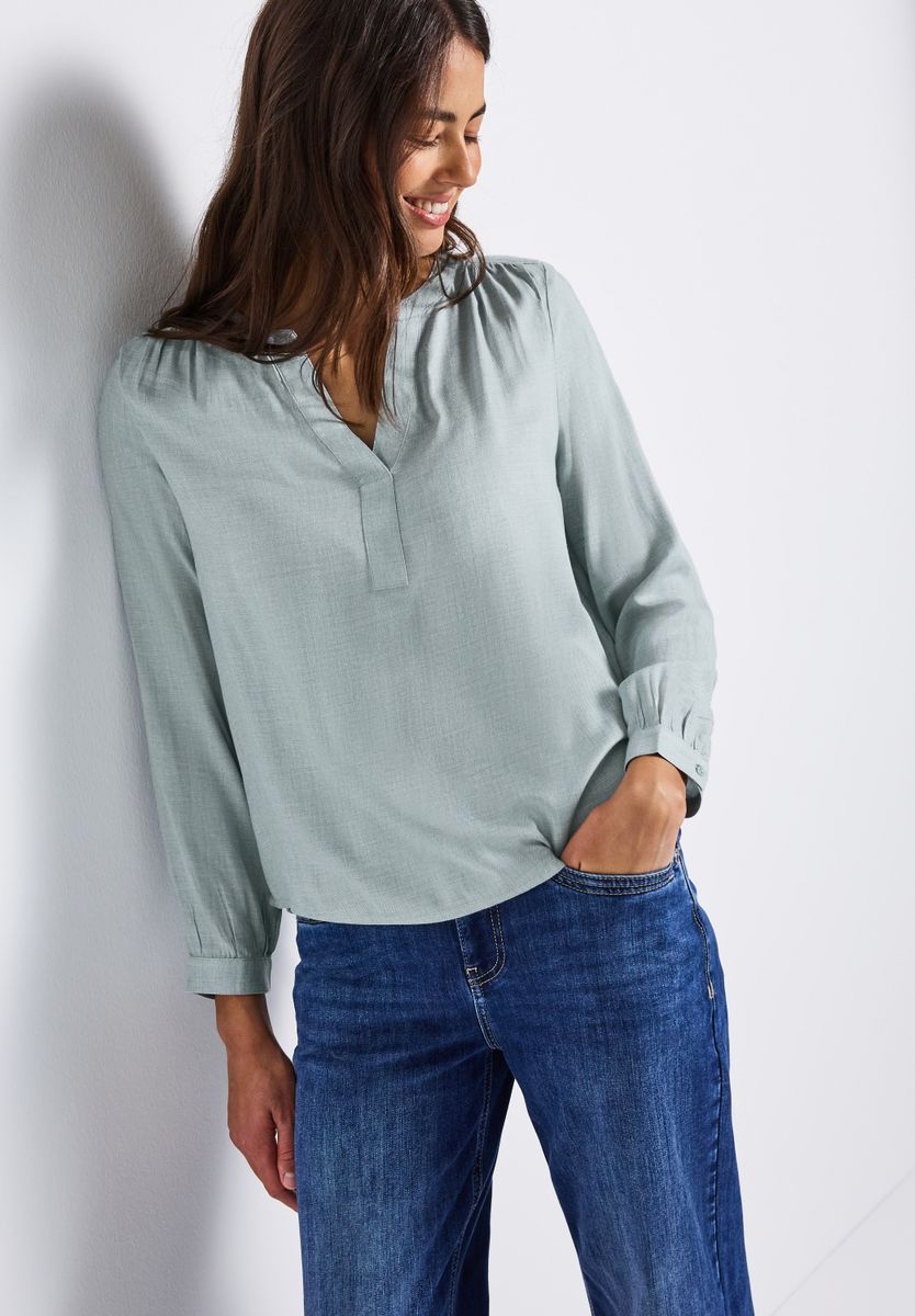 Split Neck Melange Tunika