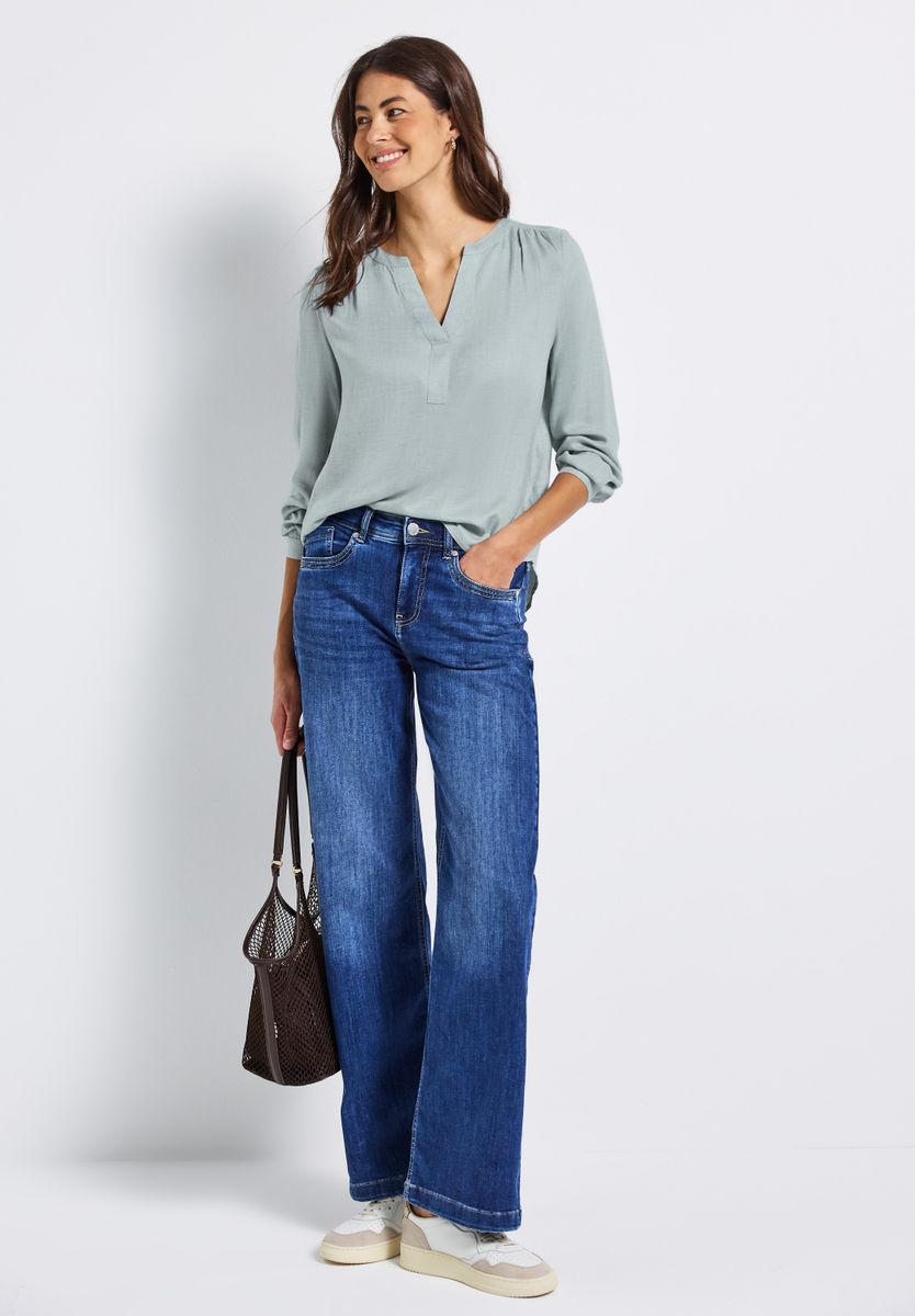 Split Neck Melange Tunika