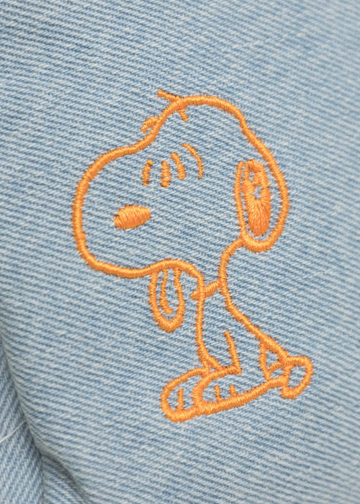 Peanuts Kosmetiktasche aus Denim mit SNOOPY-Stickerei