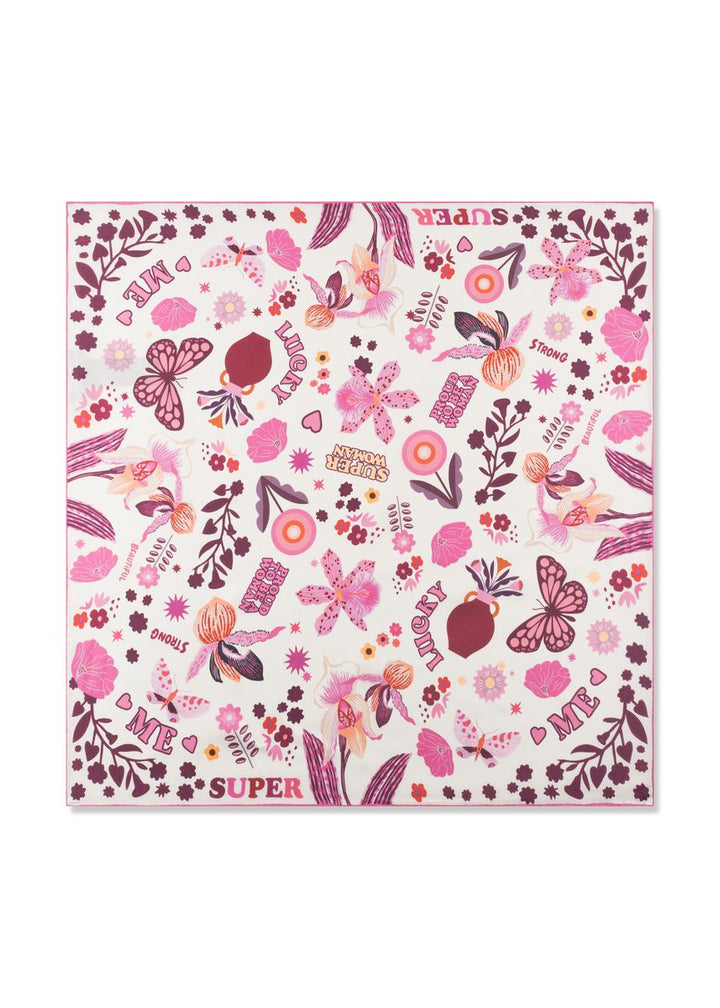 Premium Nickituch aus reiner Seide mit SUPERWOMAN-Motiven