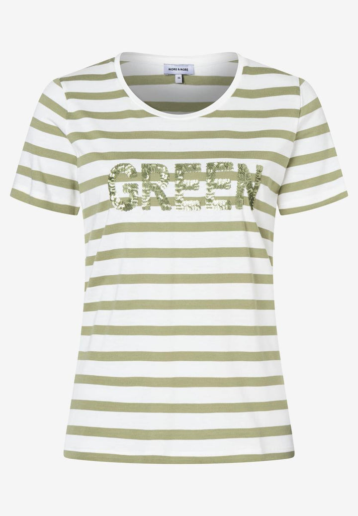 Streifenshirt mit Paillettenschrift