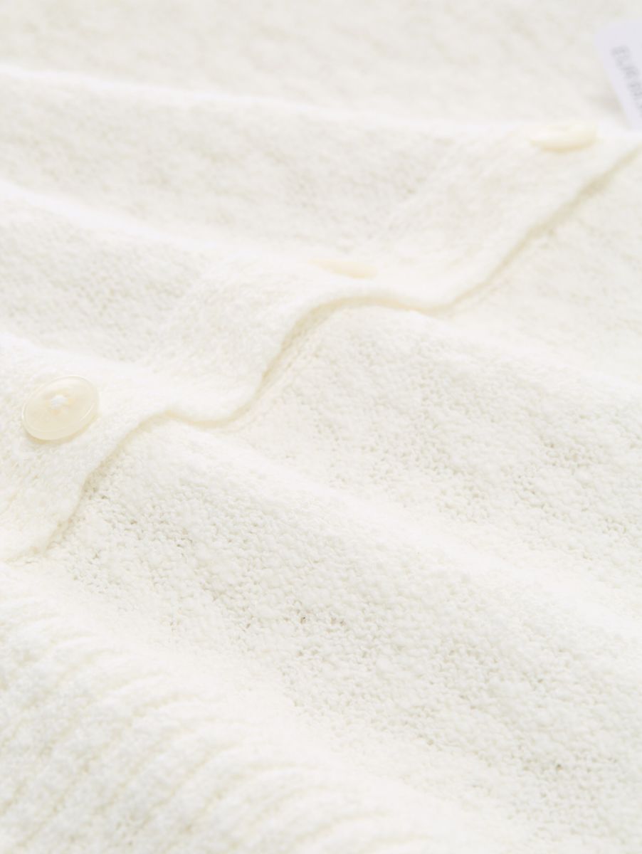 Loose Fit Bouclé Cardigan mit Kragen