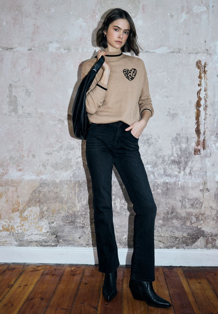 Jacquard Pullover mit Herz