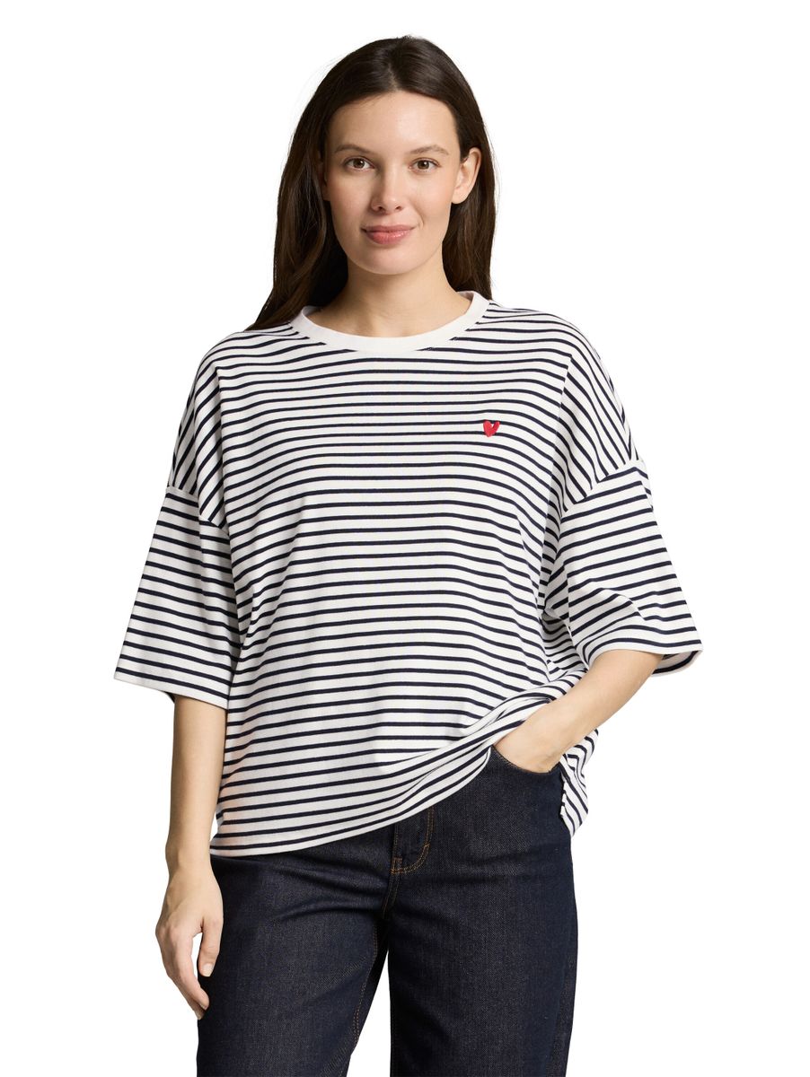 Oversize T-Shirt mit Streifenmuster