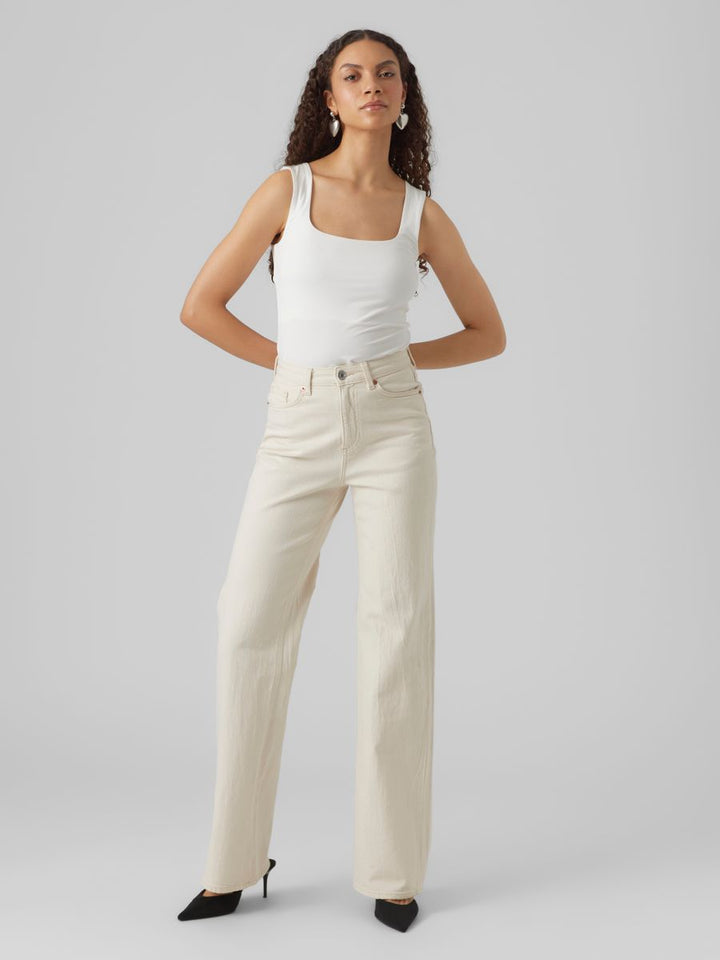VMTESSA HR WIDE JEANS ECRU GA NOOS
