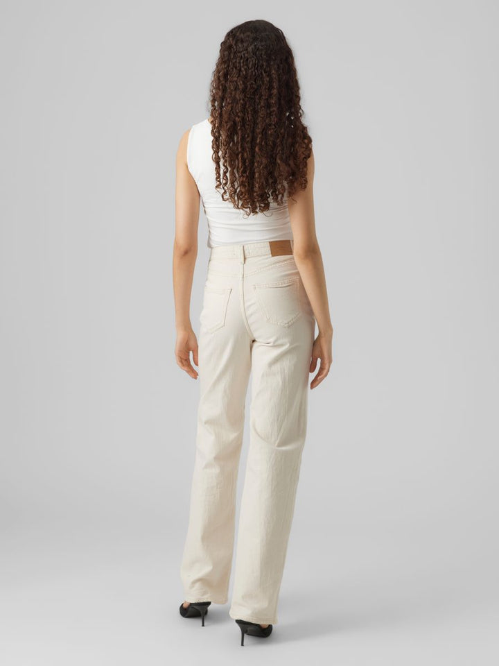 VMTESSA HR WIDE JEANS ECRU GA NOOS