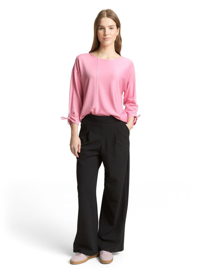 Loose Fit Langarmshirt mit Raffärmeln