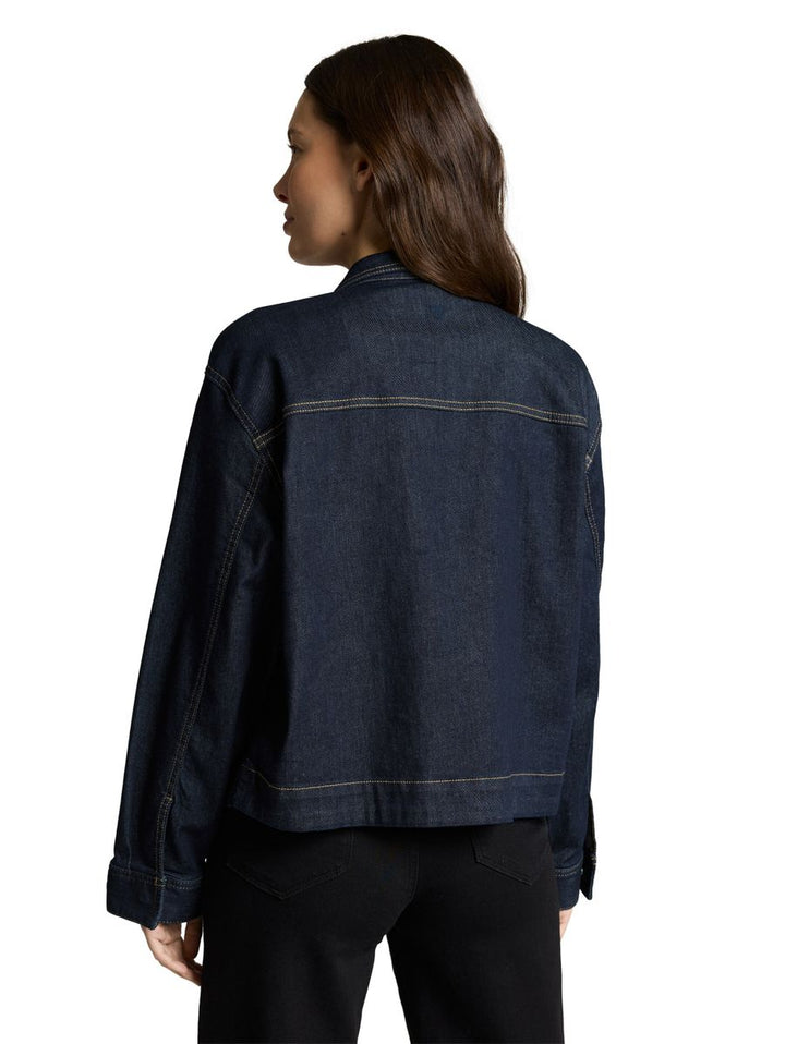 Oversize Jeansjacke mit Brusttaschen