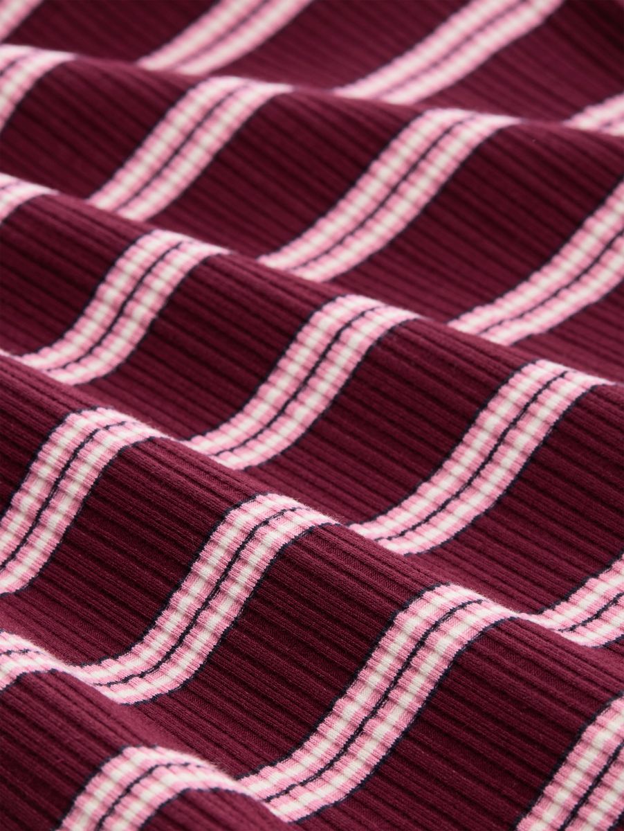 Slim Fit Langarmshirt mit Rippstruktur