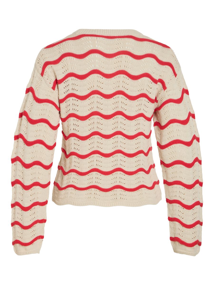 VIWAVE O-NECK LS POINTELLE KNIT TOP-NOOS