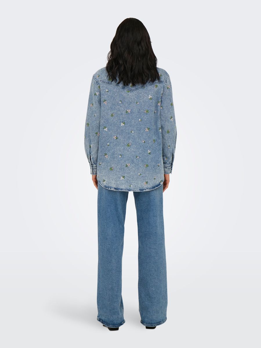 ONLVERA L/S FLOWER EMB SHIRT DNM NOOS