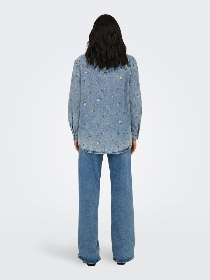 ONLVERA L/S FLOWER EMB SHIRT DNM NOOS