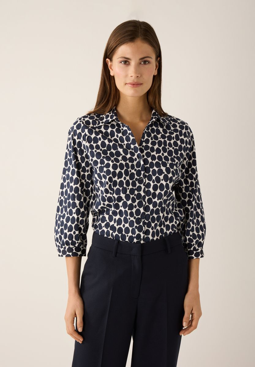 Hemdbluse mit Tupfenprint