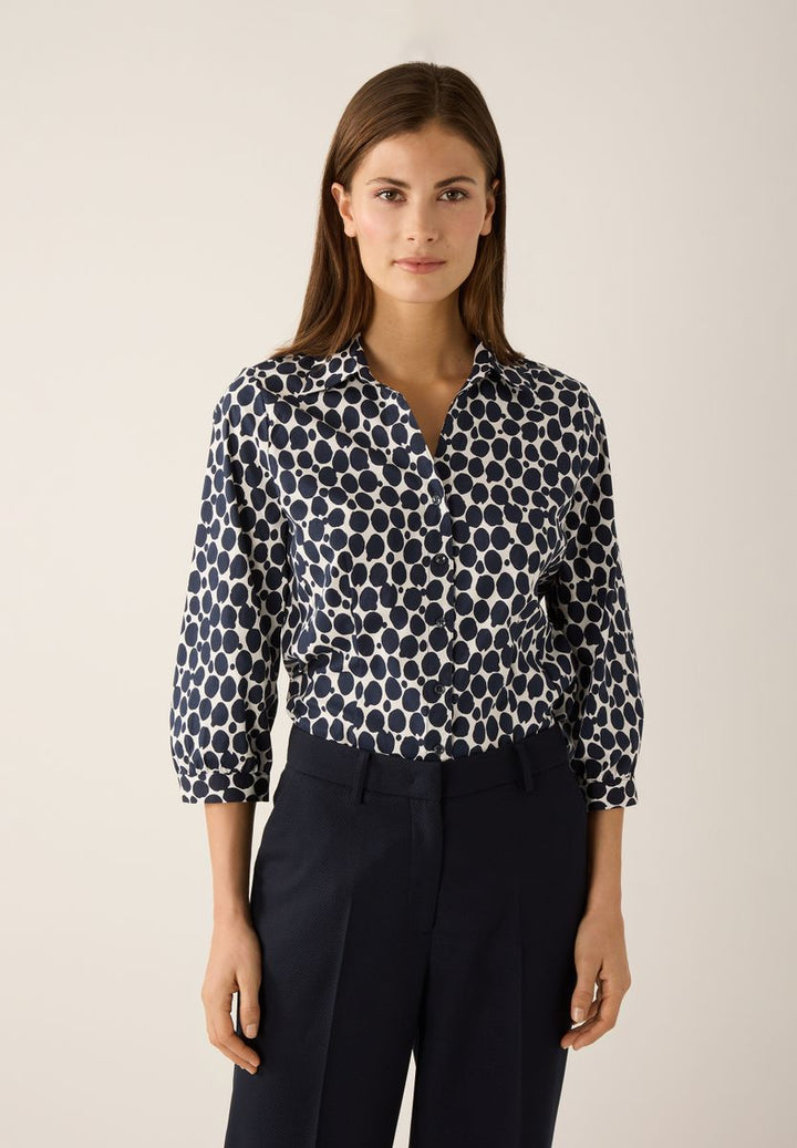 Hemdbluse mit Tupfenprint
