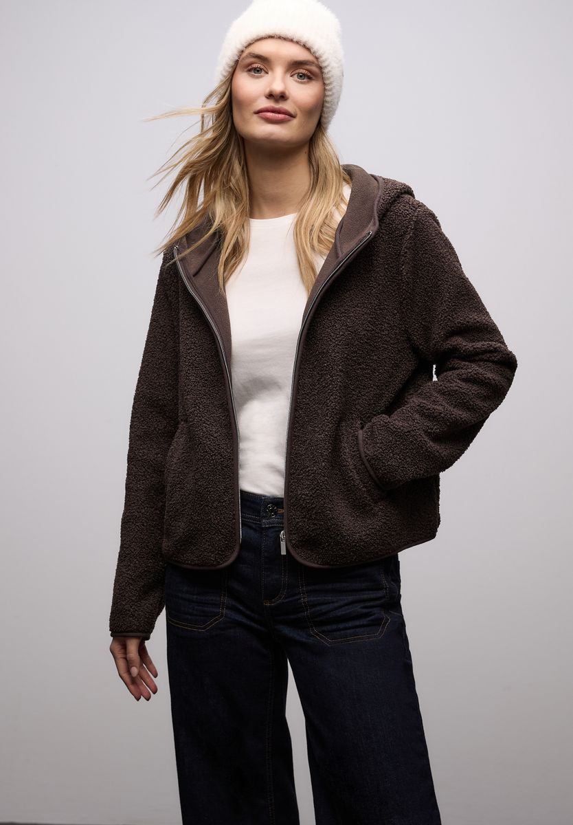 Teddy-Jacke mit Kapuze
