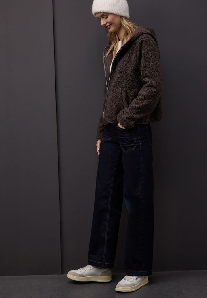 Teddy-Jacke mit Kapuze