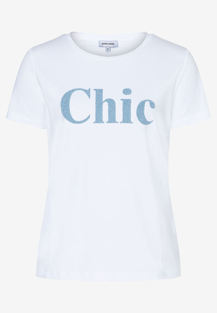 T-Shirt mit Perlenschriftzug
