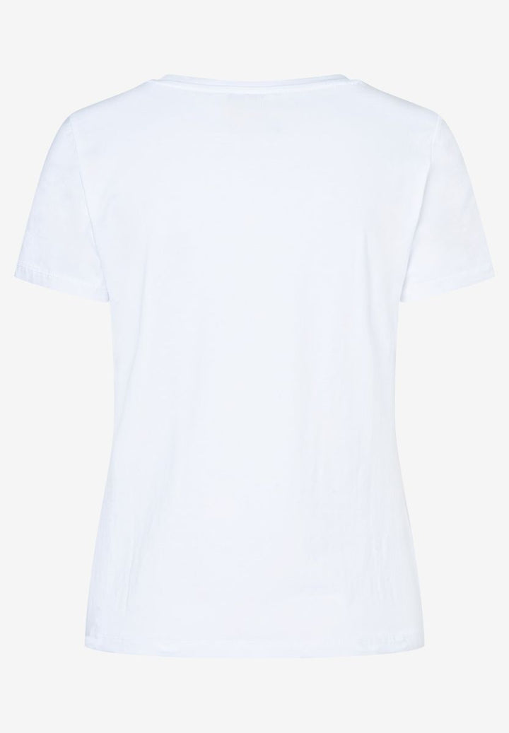 T-Shirt mit Perlenschriftzug