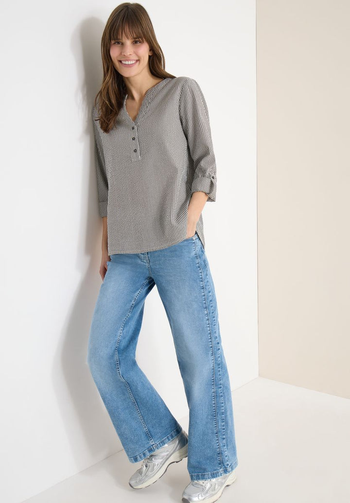 Gestreifte Seersucker Bluse