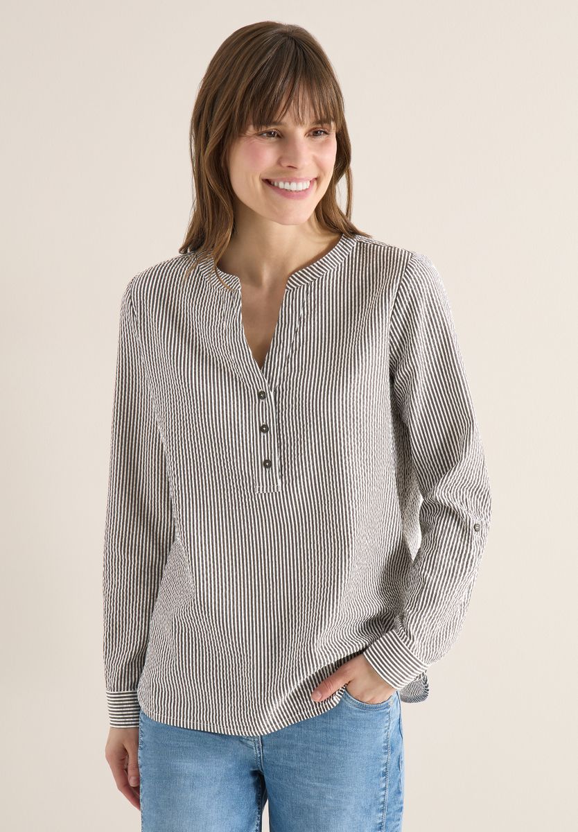 Gestreifte Seersucker Bluse