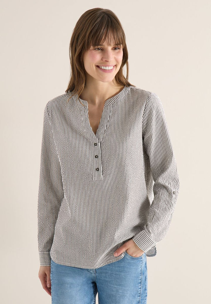 Gestreifte Seersucker Bluse